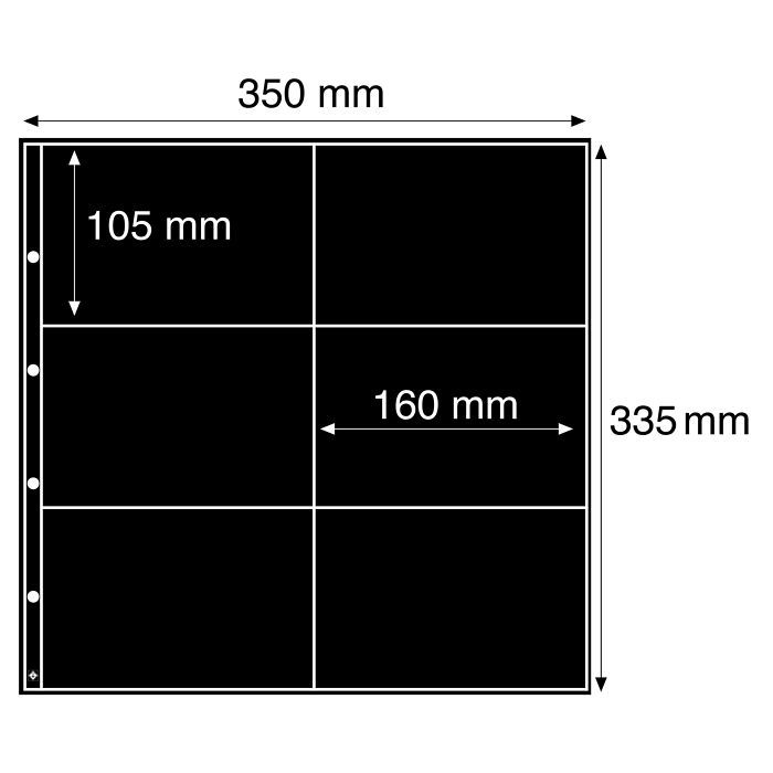 Plastic pockets MAXIMUM, for New postcards, landscape format, black