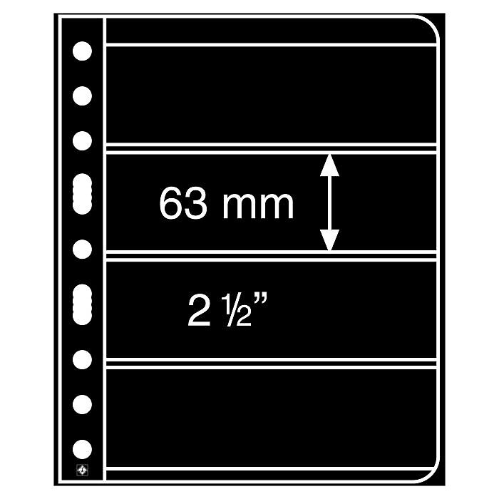 plastic pockets VARIO 4S, 4-way division, black film, 25 per pack