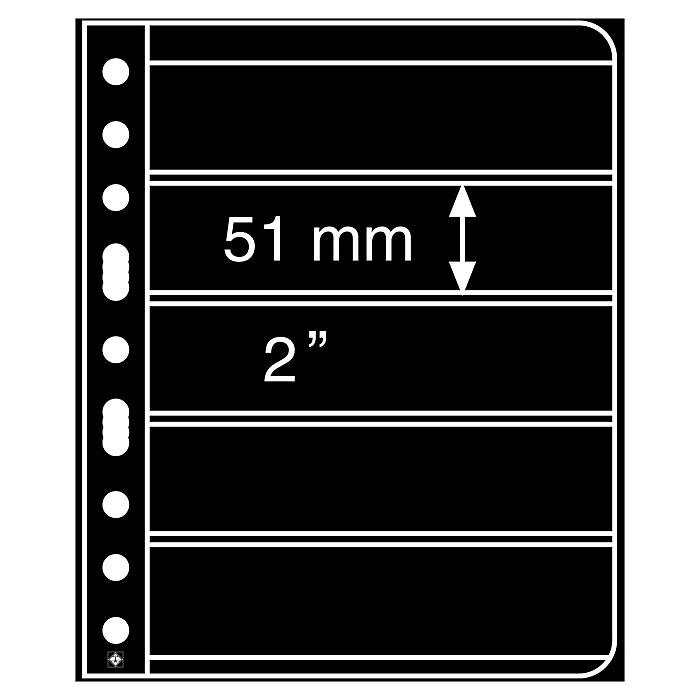 plastic pockets VARIO 5S, 5-way division, black film, 25 per pack