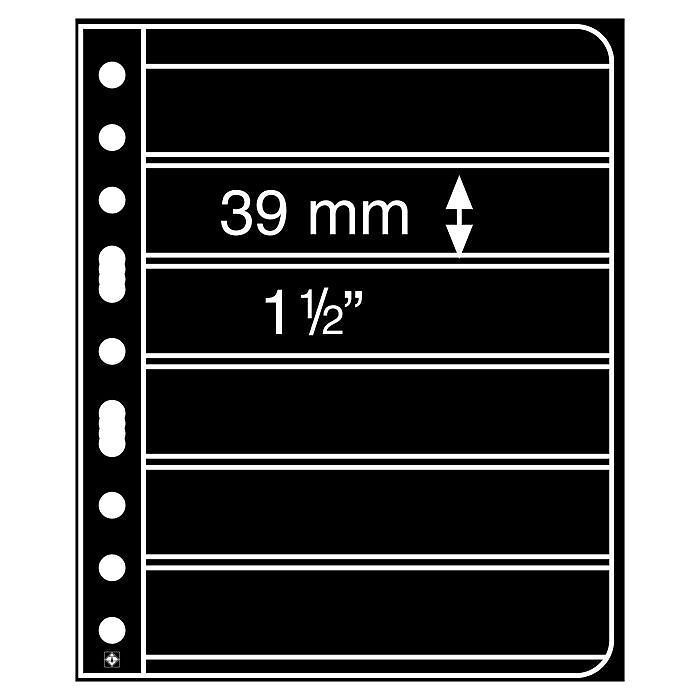 plastic pockets VARIO 6S, 6-way division, black film, 25 per pack