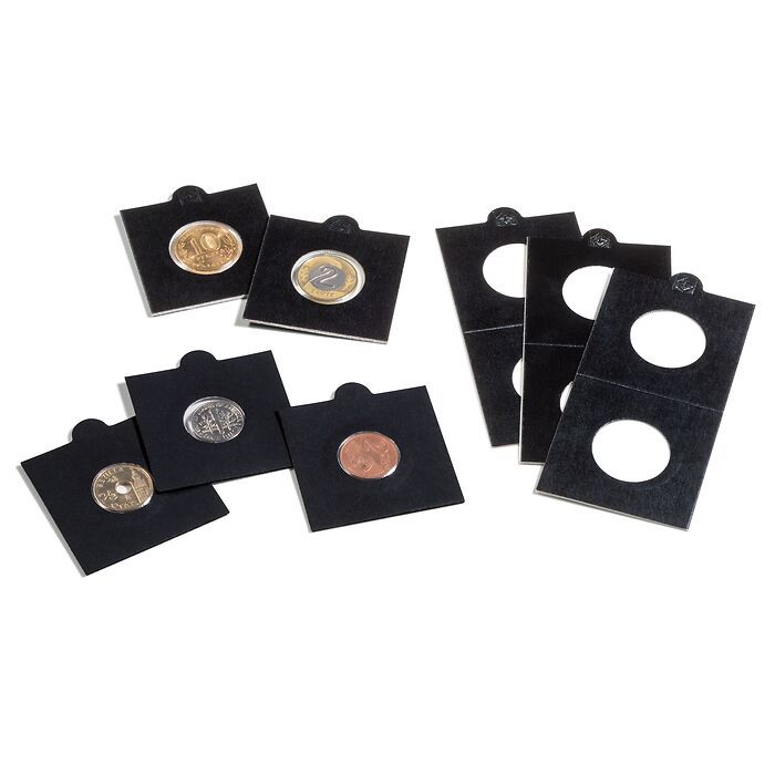 MATRIX coin holders, black, inside Ø 17,5 mm, self-adhesive, pack of 100