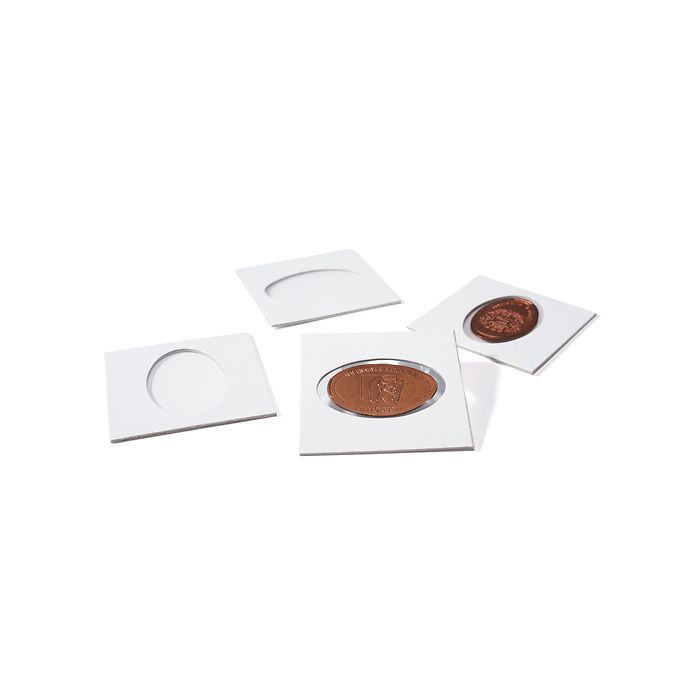 MATRIX coin holders, white, for Pressed Pennies, self-adhesive, pack of 25